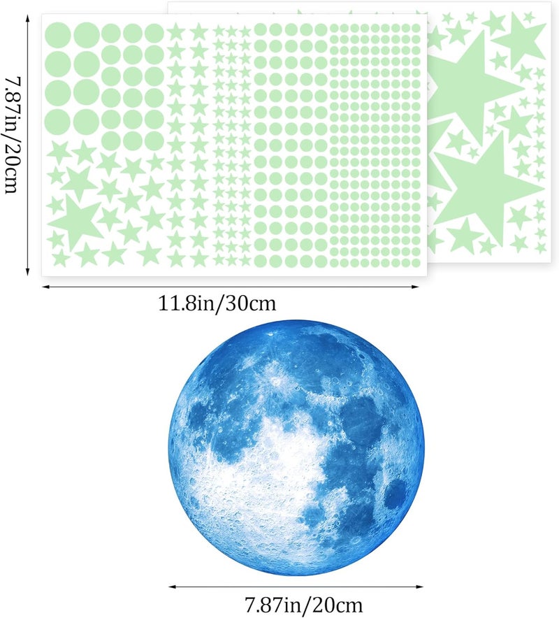 Sondeng 492Pcs Glow in The Dark Stars for Ceiling Glow in The Dark Moon and Space Wall Decals Glowing Galaxy Universe Planet Wall Stickers Ceiling Stars Glow in Dark Kids Boys Bedroom Living Room Decor - Image 3